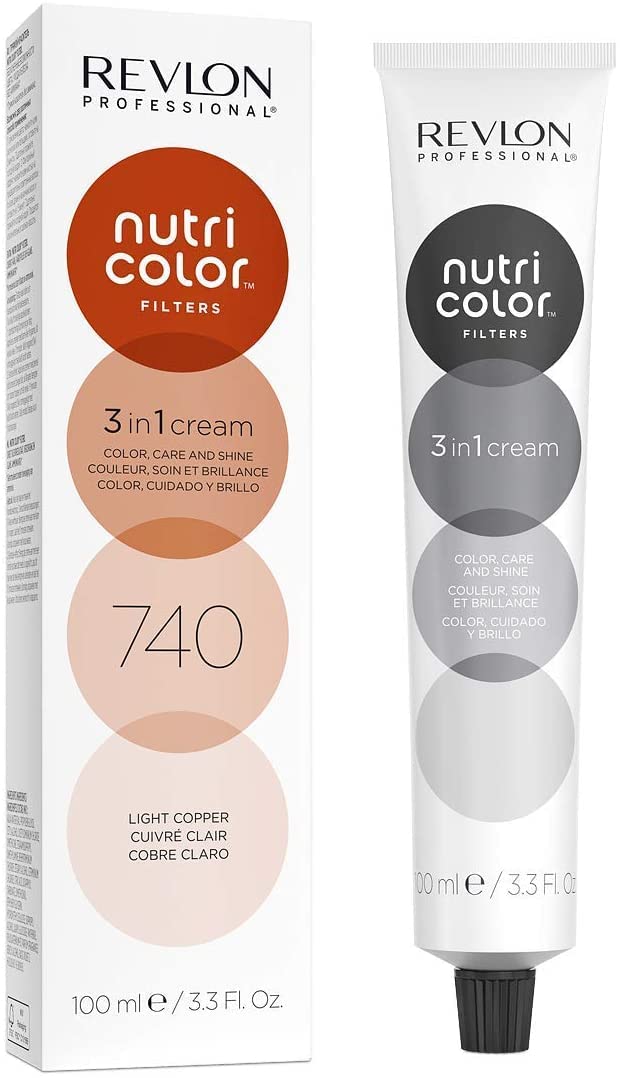 REVLON PROFESSIONAL Nutri Color Filters, Semi-Permanent Toning Hair Color, 740 Light Copper, 100 ml