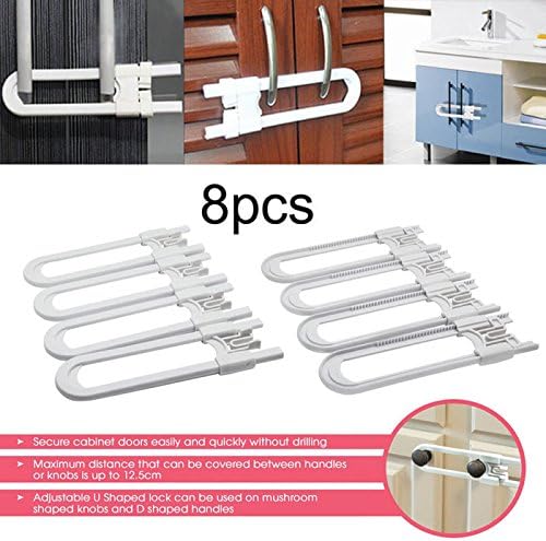 8pcs forma de U cerraduras para niños clóset de seguridad/cajón, puerta