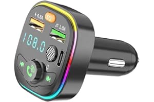 QUANTUM QUENCH HUB (QQH) Q6 Bluetooth Car MP3 Player with FM Transmitter and Car Charger | Wireless Music Streaming, Hands-Free Calling, and Dual USB Charging Ports | Supports TF Card Slot | Sleek Black Design