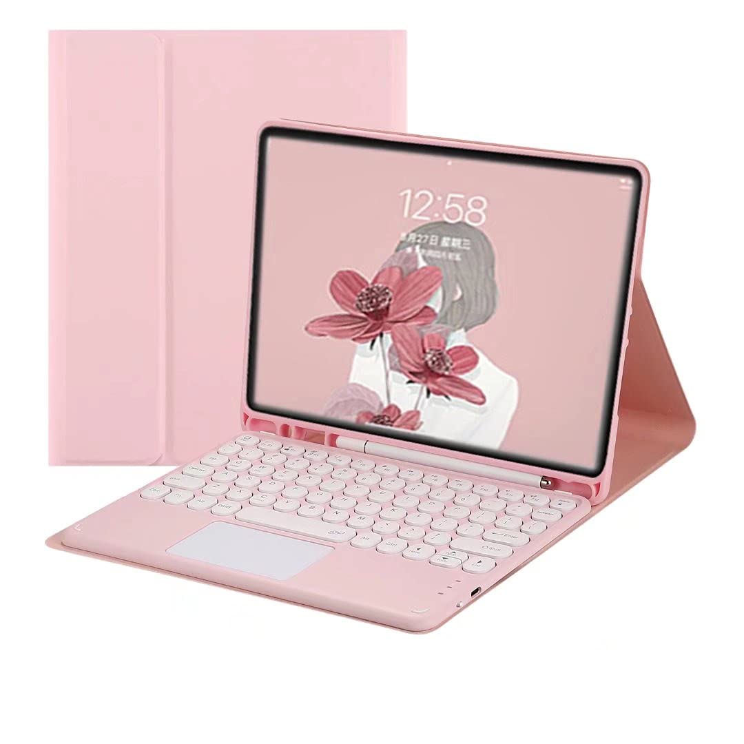 Photo 1 of AnMengXinLing Galaxy Tab S8+/S8 Plus Keyboard Case with Touchpad, S Pen Holder & Detachable Keyboard - Pink