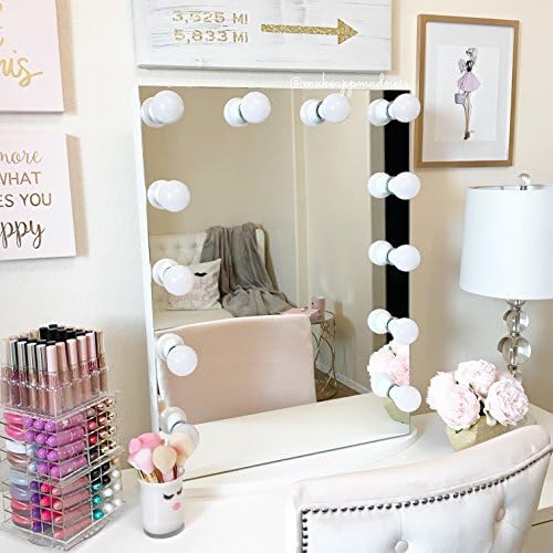 Organizta Hollywood Mirror - Dimmer Series (White, Portrait with Touch Dimmer)