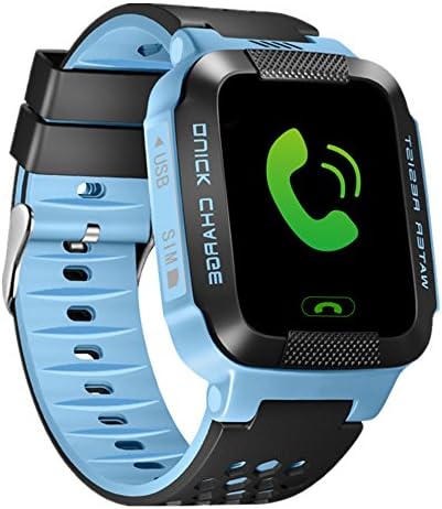 SMFR Kids Smart watch for android IOS Anti Lost GPS Tracker WristWatch Waterproof smartwatch (blue)