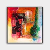 Framed Canvas Wall Art Modern Texture Painting Canvas Prints Home Artwork Decoration for Living Room,Bedroom - 16x16 inches