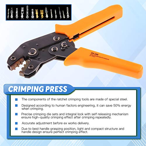 Glarks 486Pcs Wire Crimper Plier with Connector Set, SN28B Ratchet