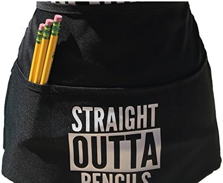 Straight Outta Pencils Teacher's Apron Gift Half Waist Three Pocket Apron