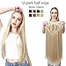 Clip in U part Half Wig For White Women Ash Blond Silky Straight Long Hair Extensions Synthetic Hairpiece Full Head Thick 1Pc Cosplay Hair Wigs Heat Friendly Fiber 28