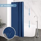 Furlinic Navy Shower Curtain Anti Mould Waterproof 90x180cm Polyester view 4