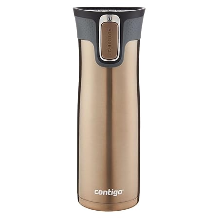 Contigo Reise-Thermobecher aus Edelstahl, mit Selbstverschluss, mit leicht zu reinigendem Deckel, ca. 450 g schwer, edelstahl