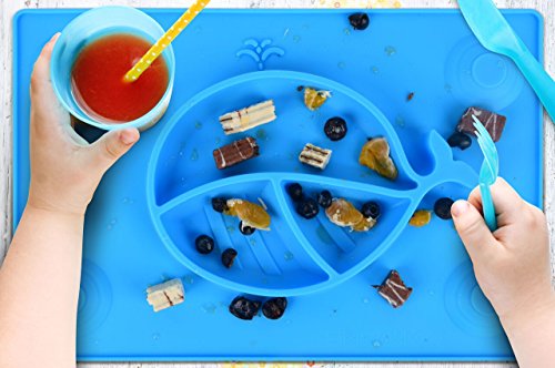 image for KiddyByte Children Silicone Placemat With Suction Cups for Maximum Hol