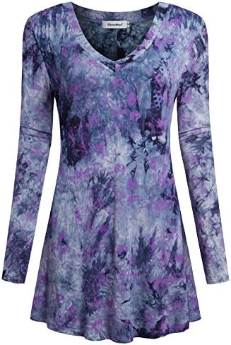 Sixother Womens Slim Fitted Tunics to Wear with Leggings Trendy Flowy Tops