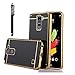 TabPow LG G Stylo 2 (LS775) Case, Electroplate Glossy Finish, Drop Protection, Shiny Luxury Case for LG G Stylo 2/ LG Stylus 2 LTE - Black Gold