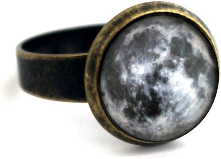 Space Jewelry Co Adjustable Moon Ring (Antique Bronze Tone)