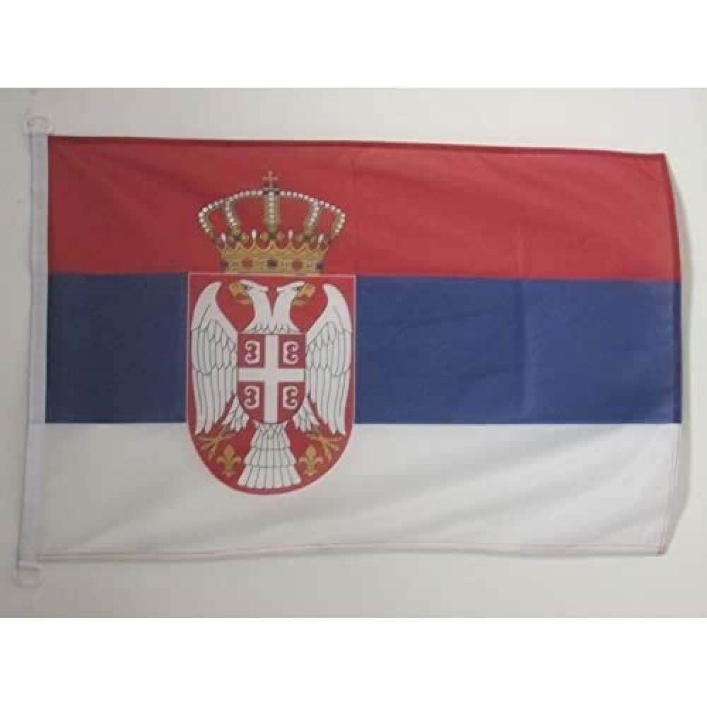 AZ FLAG - Serbia Flag - 2x3 Ft - For Outdoor - Serbian Banner Knitted Polyester with Two Plastic Rings - Fade Resistant - Vivid Colors - 2' x 3' Feet - 90x60 Cm