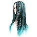 Yuehong Green Long Braided Adult Box Braid Wig Synthetic Braided Wigs For Women