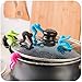 Creative Kitchen Tool Gadget Pot Spill proof Lid Stand Heat Resistant Holder - Set of 2 (Green)