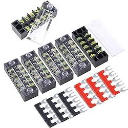 Hilitchi 12pcs 5 Positions Dual Row 600V 15A Screw