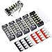 Hilitchi 12pcs 5 Positions Dual Row 600V 15A Screw Terminal Strip Blocks and 400V 10A Pre-Insulated Terminals Barrier Strip
