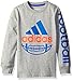 adidas Little Boys' Basic Long Sleeve Tee Shirt, Gray Ball, 7