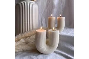 SLOWLYTALK Candle Molds - Silicone Mold for Candles Making, DIY 3D Moulds for Soy Wax, Beeswax, Scented Candle, Valentine's Day Gifts (U-Shaped Column)