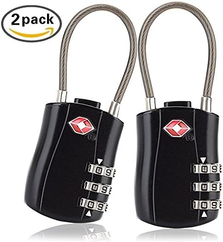 Luggage Locks, Tikesiho Open Alert Indicator, Easy Read Dials Approved Travel Lock 3 Digit Combination Luggage Baggage, 2PACK