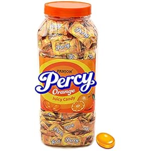 Percy Orange Candy Toffee Jar (350 Candies) Jar, 875 g