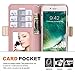 iPhone 7 Case, iPhone 7 Wallet Case, WWW [ Mirror Series] RFID-Resisting PU Leather Case Kickstand Flip Case with Card Slots and Mirror for Apple iPhone 7 Rose Gold