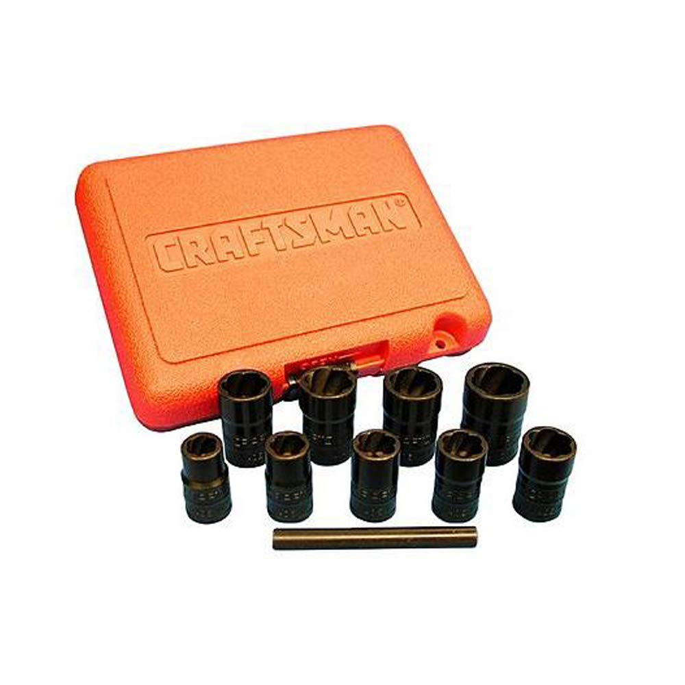 Craftsman Impact Grade Bolt Out 10 Piece Damaged Bolt/Nut Remover Set