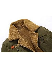 chouyatou - Chaqueta de algodón con forro de sherpa para hombre