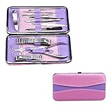 Year End Clearance Sale-Valentoria®12 in 1 Stainless Steel Manicure Pedicure Set Nail Clippers Cleaner Nail Scissors Nail Clippers Kit with PU Leather Case (Pattern A)