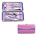 Black Sale Friday Deals Cyber Sales Monday Deals Sales-Valentoria12 in 1 Stainless Steel Manicure Pedicure Set Nail Clippers Cleaner Nail Scissors Nail Clippers Kit with PU Leather Case (Pattern A)