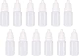 jeufun 12x 10ml Eye Dropper Bottles Plastic Squeezable White Cap Plug view 1