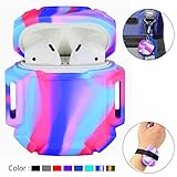 GOGOSODU Compatible AirPods Charging Case Protective Shock Resistant Silicone Cover Sports Design with Hard Sleeve and Keychain for Compatible Apple Airpods(Rainbow)