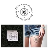 Tattify Compass Temporary Tattoo - Bypass (Set of 2) - Other Styles Available - High Quality and Fashionable Temporary Tattoos