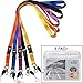 YOUOWO 5Pack Neck Lanyards with Horizontal ID Badge For Office Cruise Badges Holder,Black Blue Yellow Orange Purple