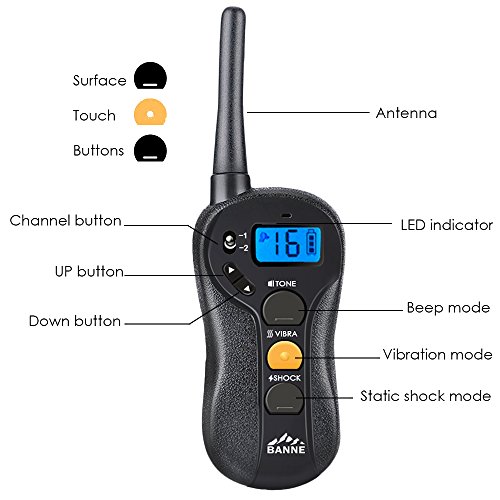 image for Dog Training Collar,Banne 650 Yard Rechargeable and IPX7 Waterproof To