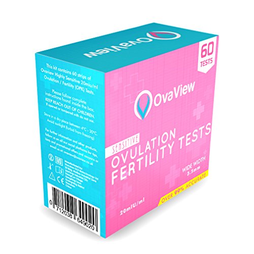 Pack of 60 Ovaview Sensitive Ovulation/Fertility Tests Kit 20mlU/ml