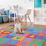 Alfombra Puzzle Letras y Números Alfabeto Goma Espuma para Niños 31x31cm