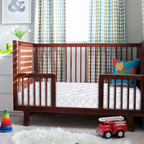 Letmxiu Premium Crib & Toddler Mattress,100% Knitted Fabric, Premium Fleece Surface-Hypoallergenic, 5" Thick Firm Soft Crib Mattress, Non-Toxic - Fits Standard Cribs & Toddler Beds