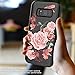 RabeMall Galaxy S8 Plus Case Unique Pretty Flowers for Girls/Women Anti-Fingerprint Three Layer High Impact Resistant Hybrid Shockproof Protective Cover,Floral Black