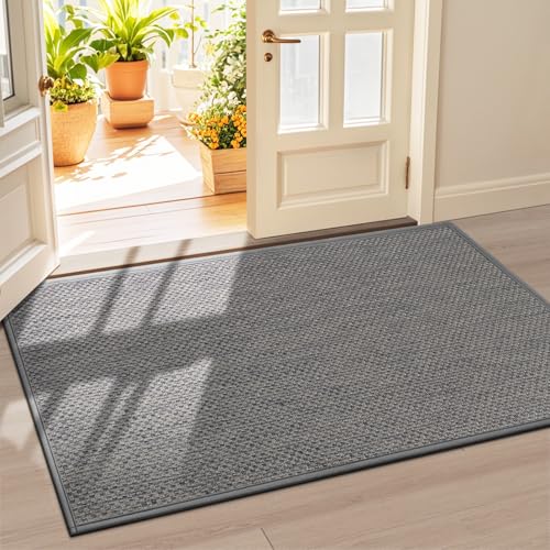 LEKEEPGO Fussmatte Innen 90 x 150 cm, rutschfest Fußmatte, waschbar Schmutzfangmatte, Dünn Türmatte Saugstarke Eingangsteppich, Sauberlaufmatte, Einga