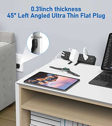 CCCEI Desk Clamp Power Strip With USB | 4 Outlets + QC & PD USB Ports, 1200J Surge Protector