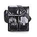 Contacts Genuine Leather Men Messenger Crossbody Shoulder Bag Travel Handbag Black