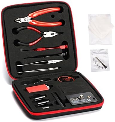 DIY Building Repair Tool Kit Coil Jig Tool Kit V2,14 Pieces General Household Tool Master kit/Organic Cotton/Ceramic Tweezers (Building Kit)