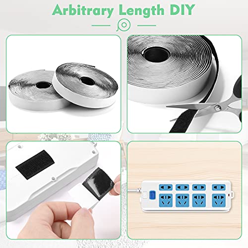 MOSOTECH-Hook-y-Loop-Auto-Adhesivo-Cinta-Rollo-8M-Nylon-Auto-Doble-Cinta-Extra-Fuerte-con-4-pcs-Adhesivo-Redondo-para-Oficina-Domestica-Bricolaje-Negro