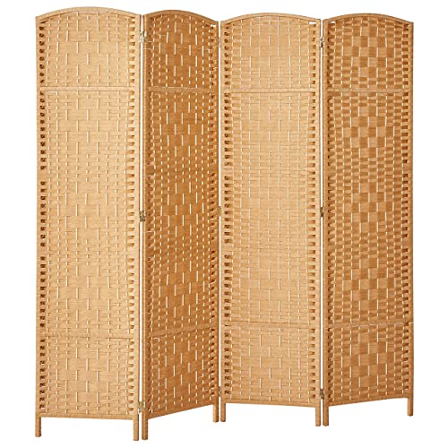 Rose Home Fashion RHF 6 ft.TallDiamond Weave Fiber 4 Panels Room