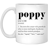 Averaze Poppy Definition Mug - Poppy Defined Coffee Cup Funny Christmas Birthday Gift Idea For Grandpa Fathers Day Present Grandfather 11oz White