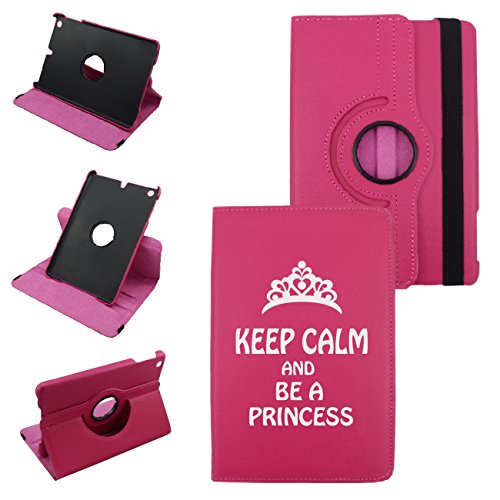 iPad Air 2 case - iPad Air 6th generation Cover Compatible for Apple - PU Leather 360 Rotating 6 Gen Protective Case With Stand and Design Print- Model A1566 or A1567 201 (Keep Calm And Be A Princess)