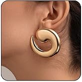 Statement Earrings for Women Big Earrings Large Chunky Earrings for Women Irregular Geometric Drop Dangle Earrings Oversized Spiral Erarings Chunky Jewelry