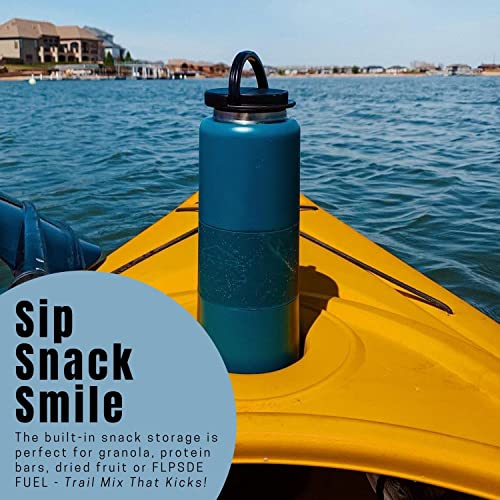 FLPSDE Vacuum Insulated Water Bottle with Builtin Storage Compartment