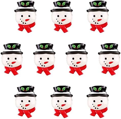Bulk 10pcs Cute Christmas Snowman Flatback Resin Scrapbooking Cabochons DIY Hair Bow Center Decoration Embellishments Crafts